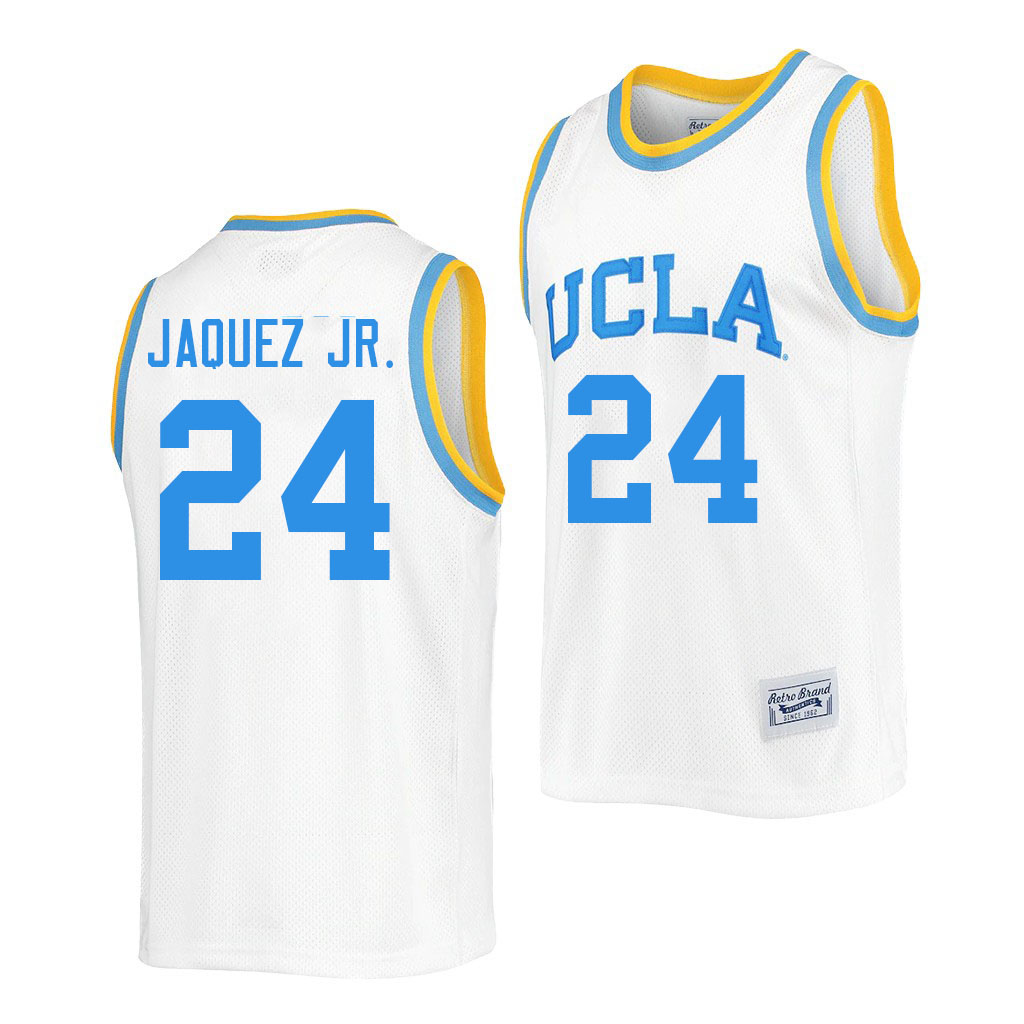 Men #24 Jaime Jaquez Jr. UCLA Bruins College Jerseys Sale-Retro White - Click Image to Close